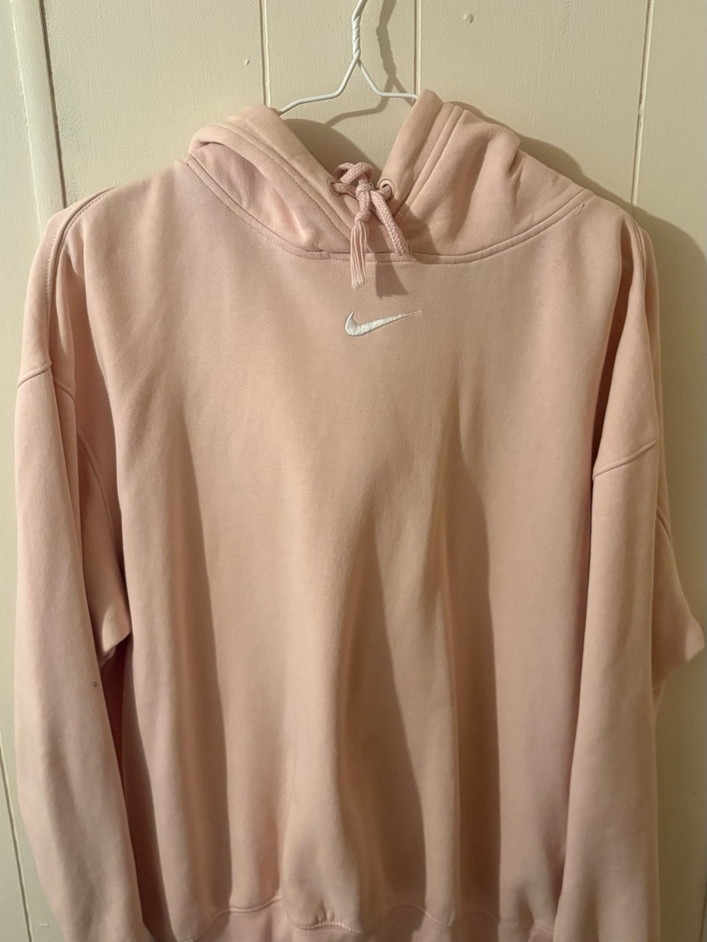 Nike Pink Pullover Hoodie with White Swoosh